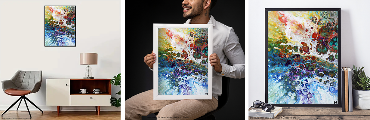 Quintessence (1387) Peinture d'Eliora Bousquet dans un décor x3