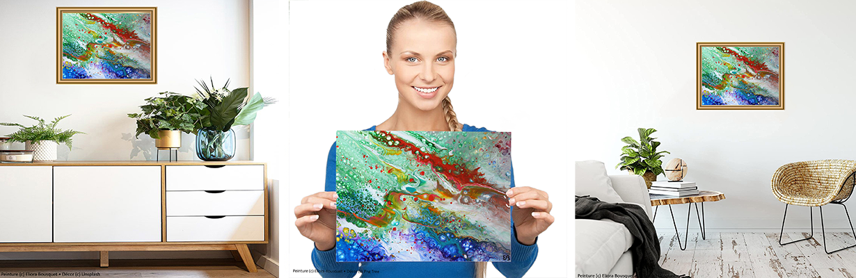 Quintessence (1389) Peinture d'Eliora Bousquet dans un décor x3