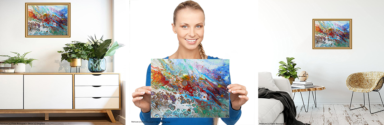 Quintessence (1391) Peinture d'Eliora Bousquet dans un décor x3