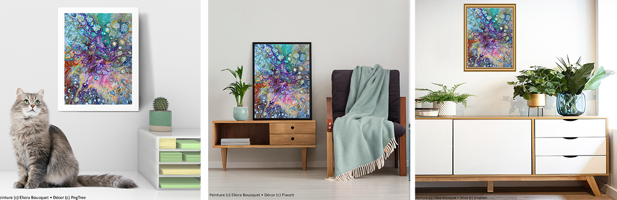 Quintessence (1393) Peinture d'Eliora Bousquet dans un décor x3