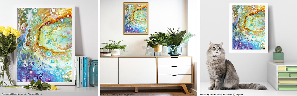 Quintessence (1395) Peinture d'Eliora Bousquet dans un décor x3