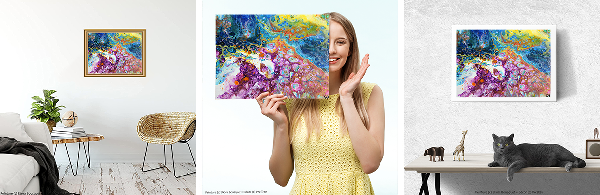 Quintessence (1398) Peinture d'Eliora Bousquet dans un décor x3