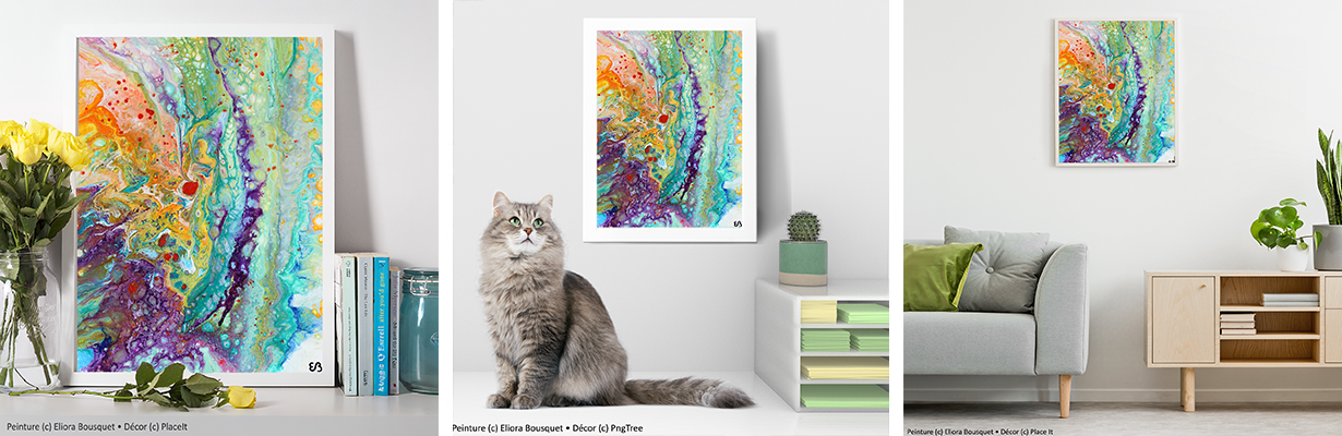 Quintessence (1399) Peinture d'Eliora Bousquet dans un décor x3