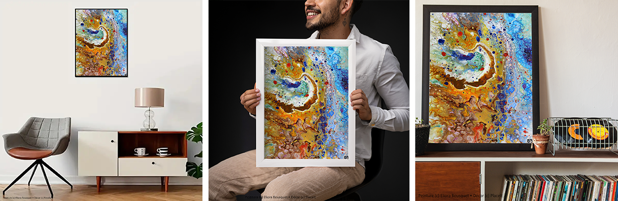 Quintessence (1400) Peinture d'Eliora Bousquet dans un décor x3