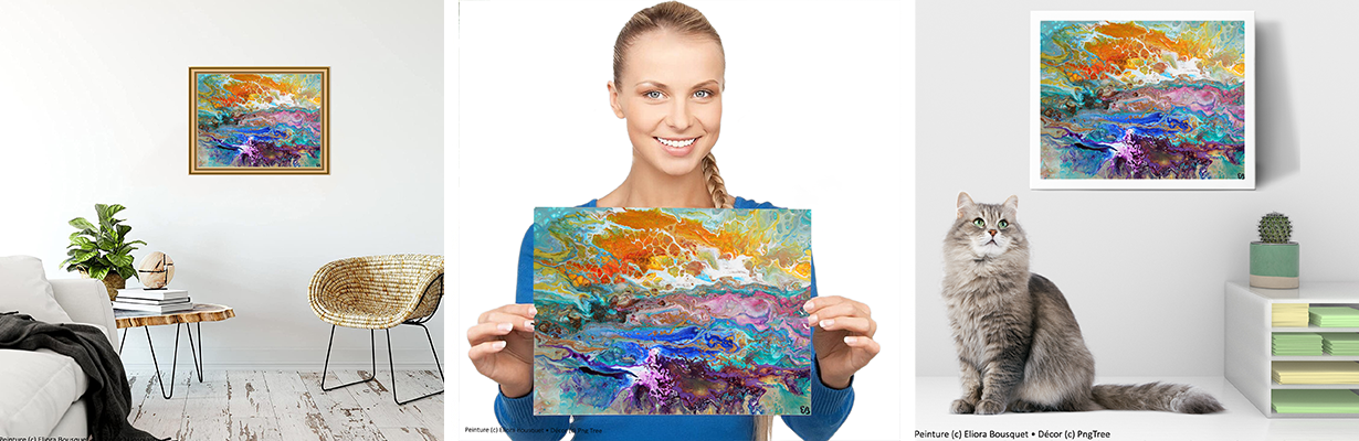 Quintessence (1401) Peinture d'Eliora Bousquet dans un décor x3