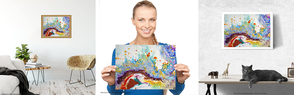 Quintessence (1403) Peinture d'Eliora Bousquet dans un décor x3