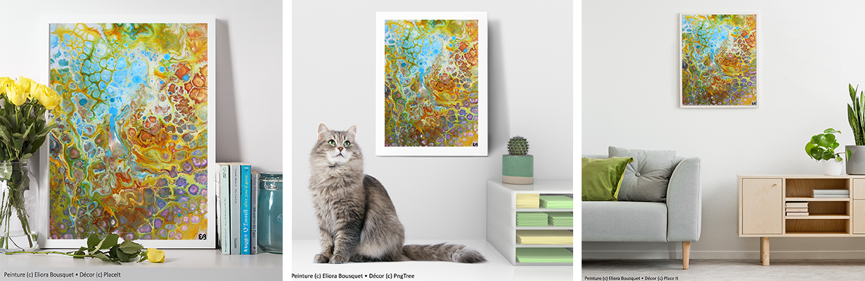 Quintessence (1409) Peinture d'Eliora Bousquet dans un décor x3