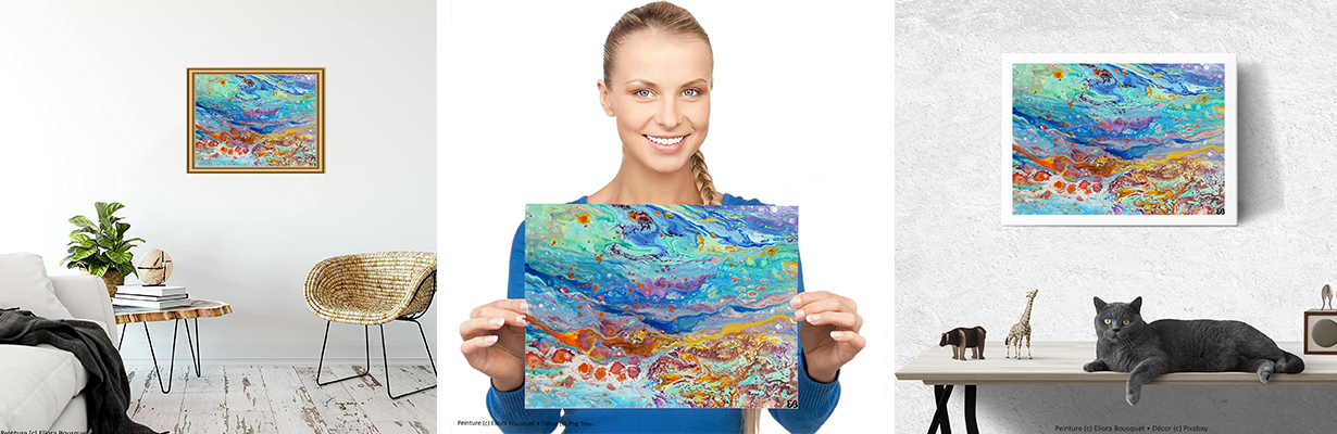 Quintessence (1412) Peinture d'Eliora Bousquet dans un décor x3