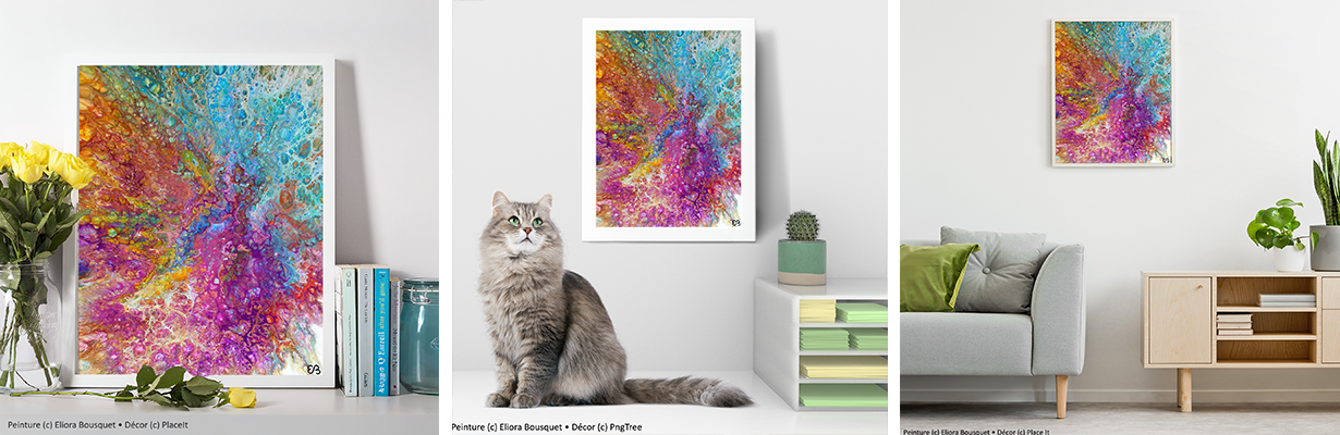 Quintessence (1419) Peinture d'Eliora Bousquet dans un décor x3