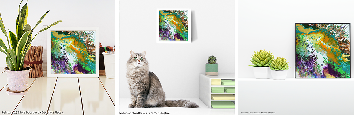 Quintessence (1500) Peinture d'Eliora Bousquet dans un décor x3