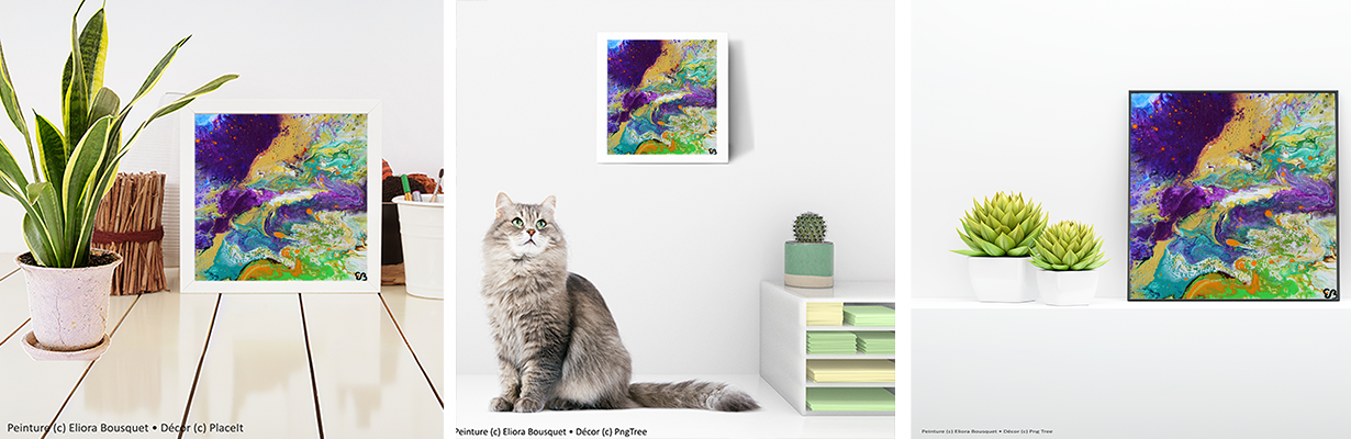 Quintessence (1502) Peinture d'Eliora Bousquet dans un décor x3