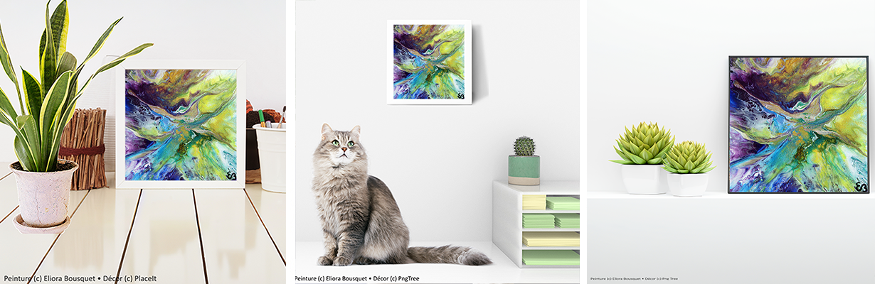 Quintessence (1524) Peinture d'Eliora Bousquet dans un décor x3