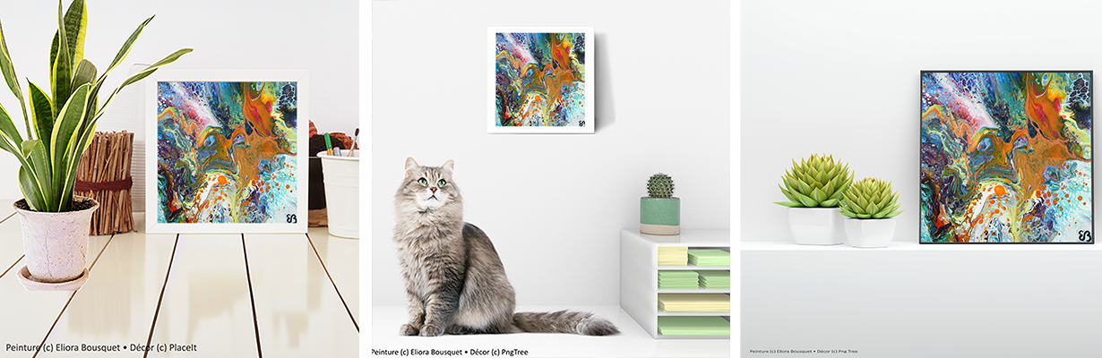 Quintessence (1566) Peinture d'Eliora Bousquet dans un décor x3