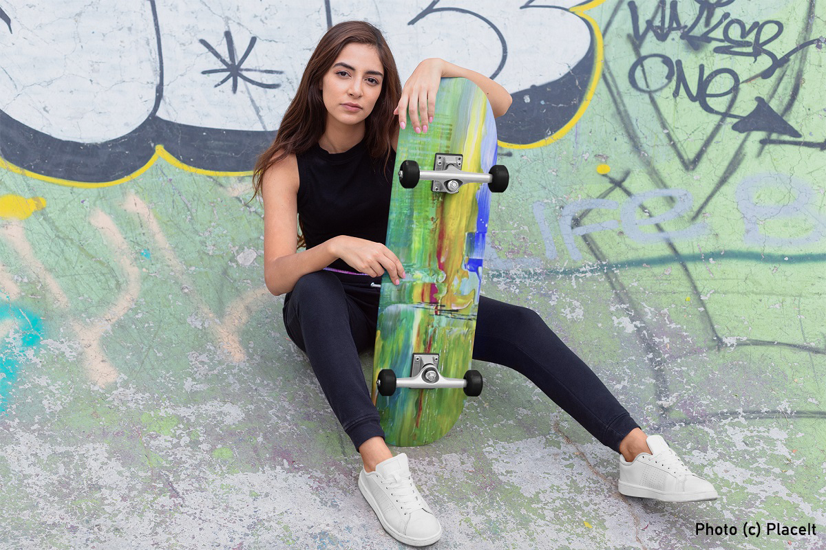 Modèle de skateboard signé Eliora Bousquet