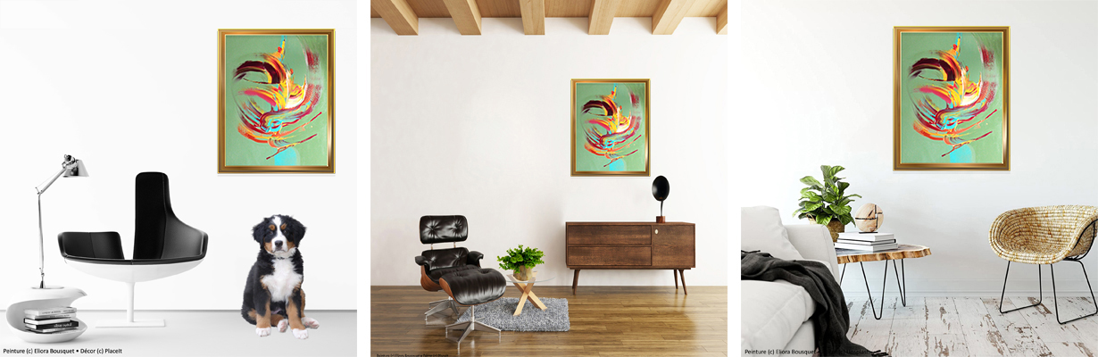 Tableau Chute libre, ou l'enfer des illusions d'Eliora Bousquet dans un décor 