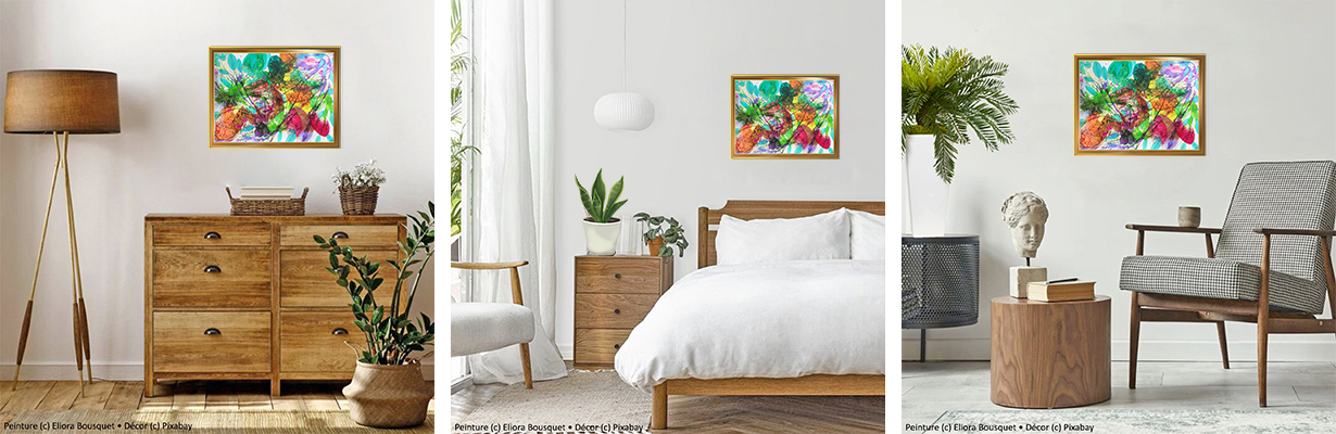 Tableau Éclosion (53) d'Eliora Bousquet dans un décor 