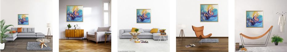 Tableau Fougue océane d'Eliora Bousquet mis en situation dans un décor 