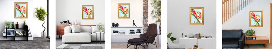 Tableau L'oiseau de Bohème d'Eliora Bousquet mis en situation dans un décor