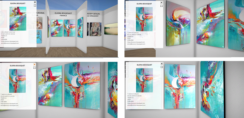 Exposition de 4 peintures d'Eliora Bousquet sur la Tokyo Virtual Art Aair 2021