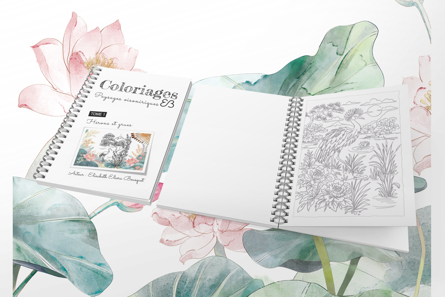 Visuel 4 présentant l'album de coloriages Paysages oisoniriques 1 d'Eliora Bousquet Visuel 4 présentant l'album de coloriages Paysages oisoniriques 1 d'Eliora Bousquet