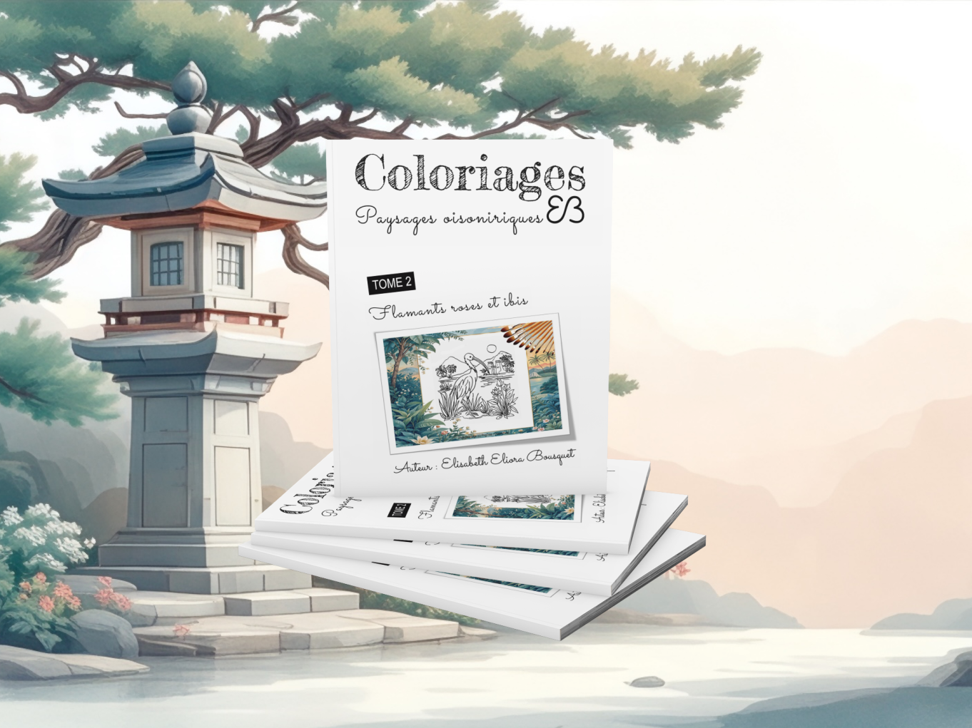 Visuel 5 présentant l'album de coloriages Paysages oisoniriques 2 d'Eliora Bousquet