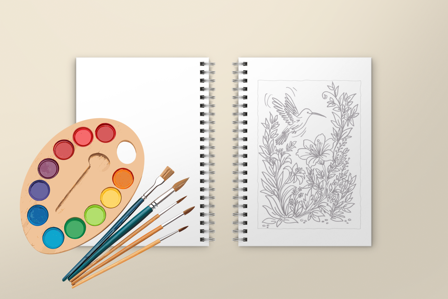 Visuel 3 présentant l'album de coloriages Paysages oisoniriques 3 d'Eliora Bousquet