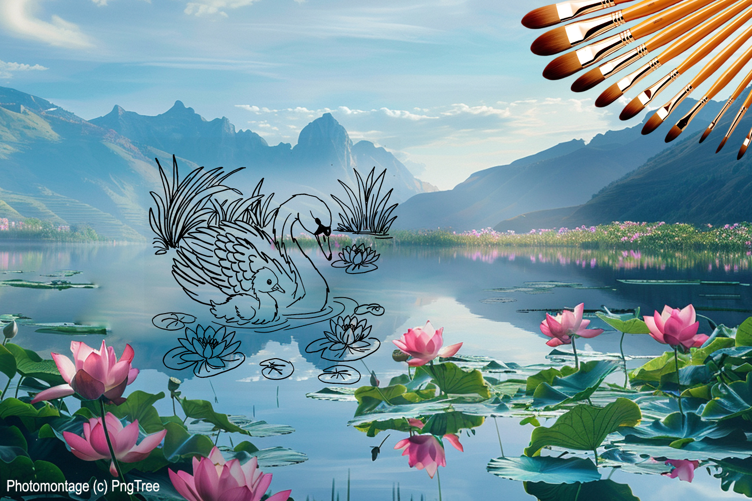 Visuel présentant l'album de coloriages Paysages oisoniriques 6 d'Eliora Bousquet - PI  (1)