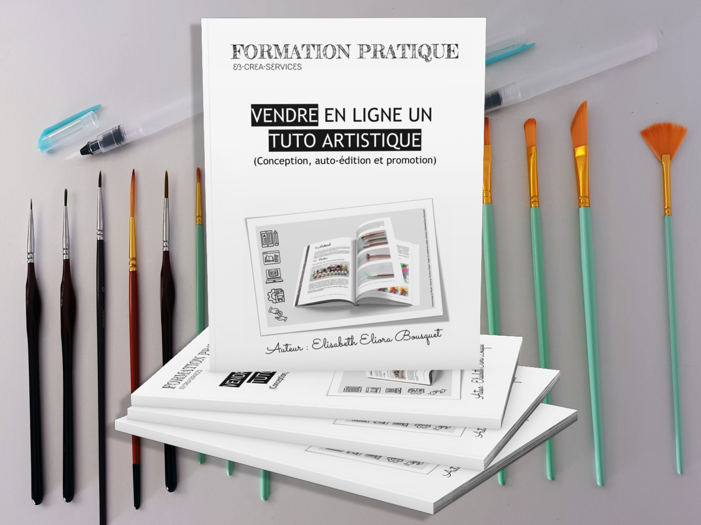 Visuel présentant la formation Vendre en ligne un tuto artistique d'E. Bousquet - PlaceIt (1)