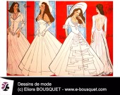 Dessins de robes de mariées d'Elisabeth Eliora Bousquet 2