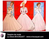 Dessins de robes de mariées d'Elisabeth Eliora Bousquet 1