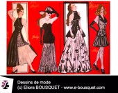 Dessins de tenues de soirées pour femmes d'Elisabeth Eliora Bousquet 11