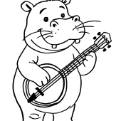 Croquis &agrave; colorier "Animaux musiciens" (c) &Eacute;li et Scriobelius - 12