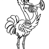 Croquis &agrave; colorier "Animaux musiciens" (c) &Eacute;li et Scriobelius - 14