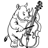 Croquis &agrave; colorier "Animaux musiciens" (c) &Eacute;li et Scriobelius - 15