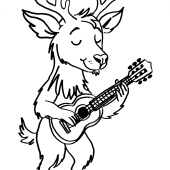 Croquis &agrave; colorier "Animaux musiciens" (c) &Eacute;li et Scriobelius - 16