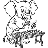 Croquis &agrave; colorier "Animaux musiciens" (c) &Eacute;li et Scriobelius -3