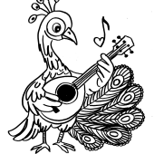 Croquis &agrave; colorier "Animaux musiciens" (c) &Eacute;li et Scriobelius - 29