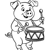 Croquis &agrave; colorier "Animaux musiciens" (c) &Eacute;li et Scriobelius - 30