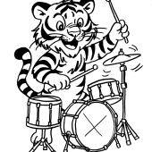 Croquis &agrave; colorier "Animaux musiciens" (c) &Eacute;li et Scriobelius - 5