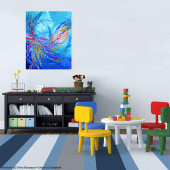 Tableau Aux lendemains bleus d'Eliora Bousquet mis en situation dans un décor 7