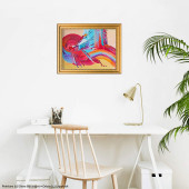 Tableau La mer des roseaux d'Eliora Bousquet mis en situation dans un décor 10