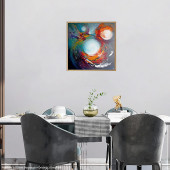 Tableau Valse cosmique d'Eliora Bousquet mis en situation dans un décor 32