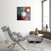 Tableau Valse cosmique d'Eliora Bousquet mis en situation dans un décor 45