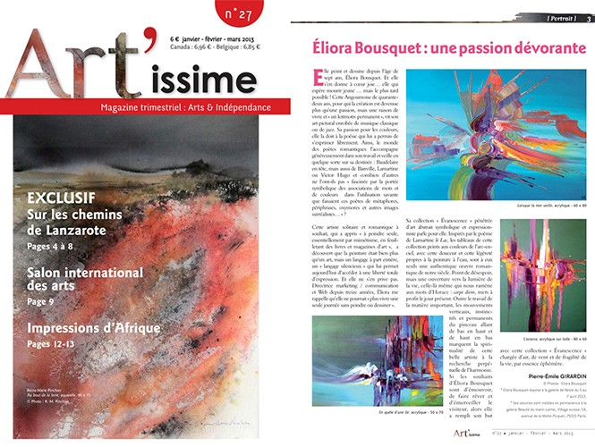 Art'issime 01-2013 Eliora Bousquet