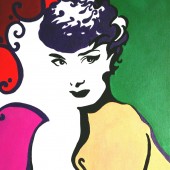Portrait pop art d'Audrey Hepburn 1 par Eliora Bousquet