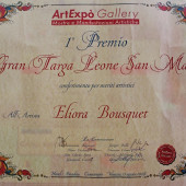 Diplôme - 1° Premio Gran Targa Leone di San Marco Venezia 2018 - Eliora Bousquet