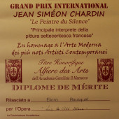Diplôme de mérite - Grand Prix International Jean Siméon Chardin 2012 - Eliora Bousquet