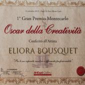 Diplôme - Grand Premio Montecarlo - Oscar della Creativita 2019" - Eliora Bousquet