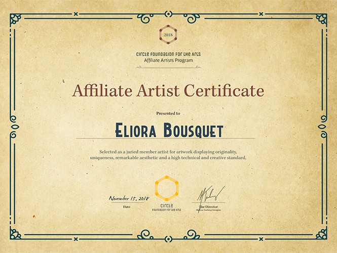 Eliora-BOUSQUET-Circle_Affiliate_Artist_Certificate 2018-2019
