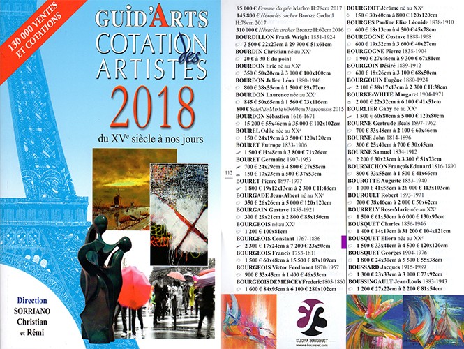 Dictionnaire de cotation des artistes 2018 Eliora Bousquet